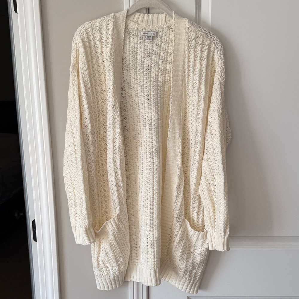 American Eagle Outfitters Cream Cardigan